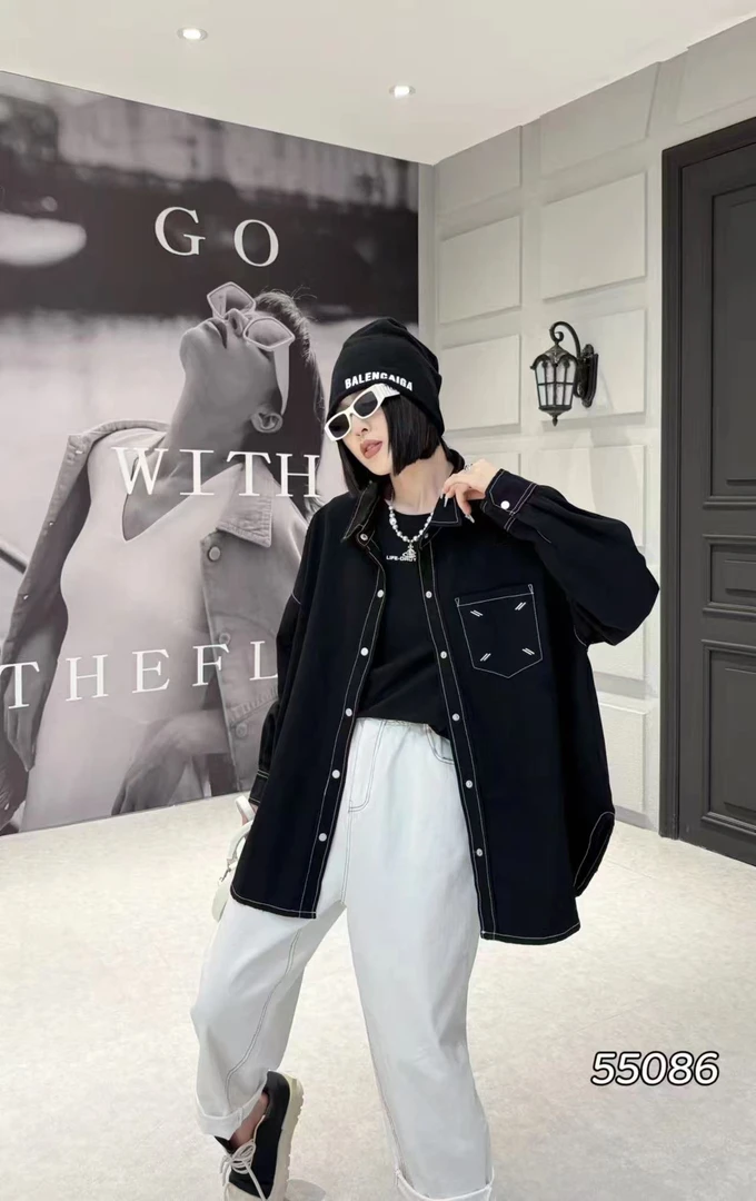 张肉肉55086 大码牛仔衬衫外套