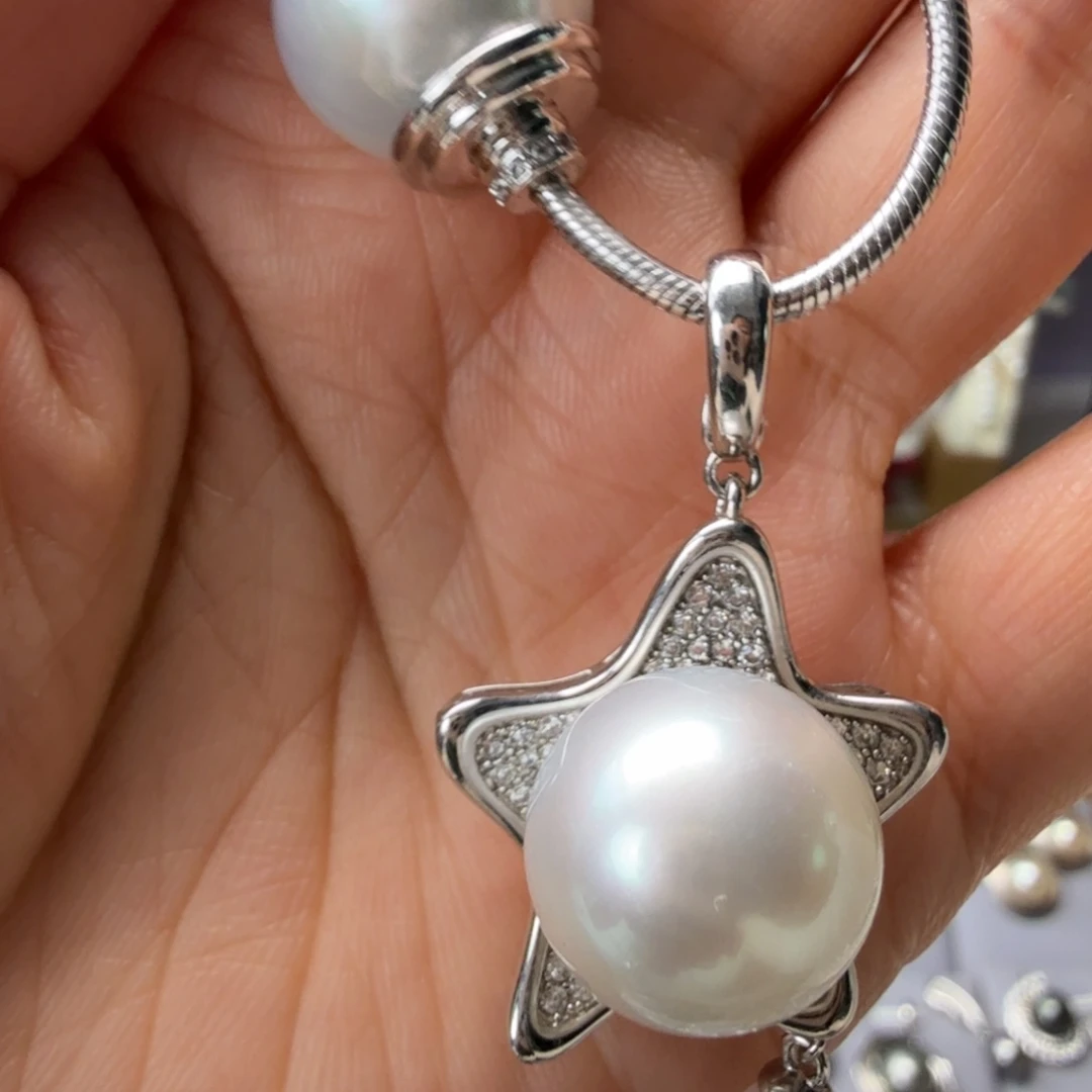 颈饰银S925镶嵌海水珍珠