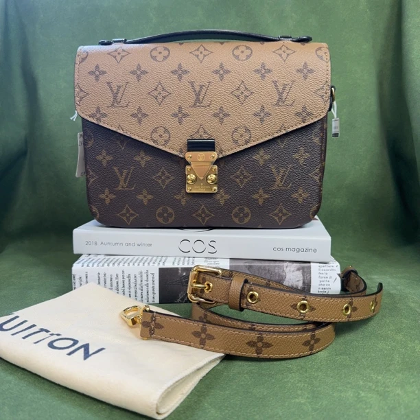 99新 LouisVuitton/路易威登 JM/老花拼色邮差包/芯片款