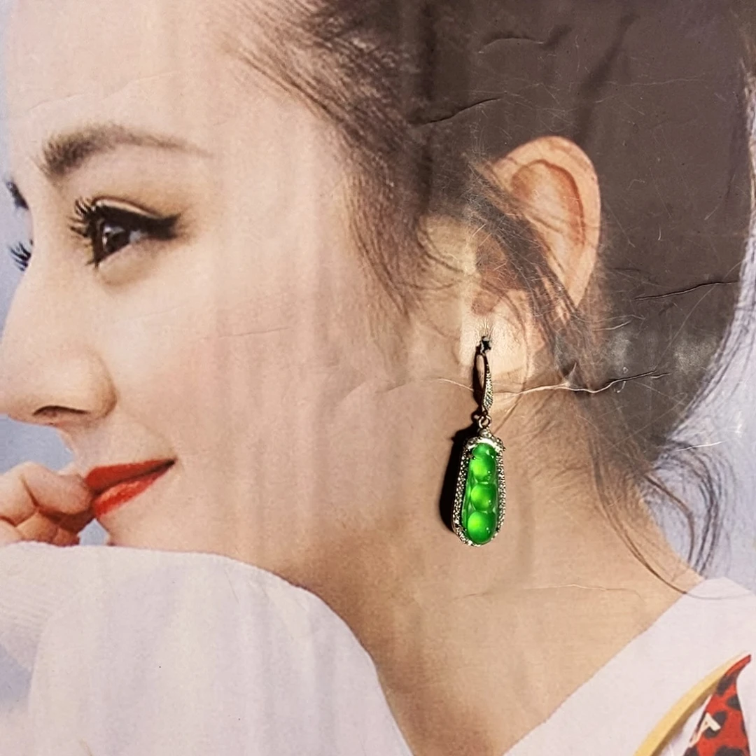 银S925镶嵌翡翠耳饰166