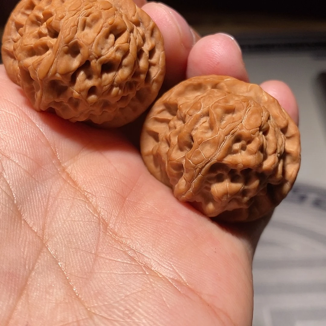 黄***毛文玩核桃把件166金丹