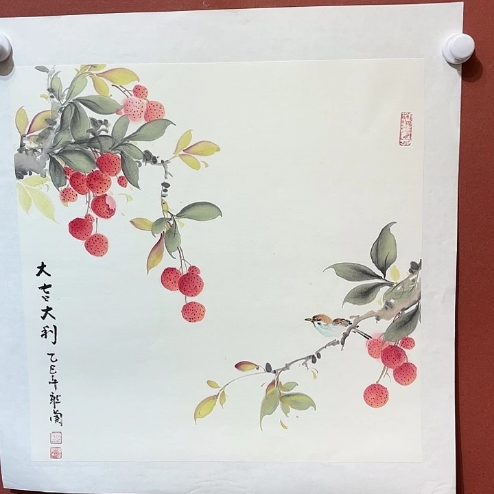 国画听兰老师花鸟