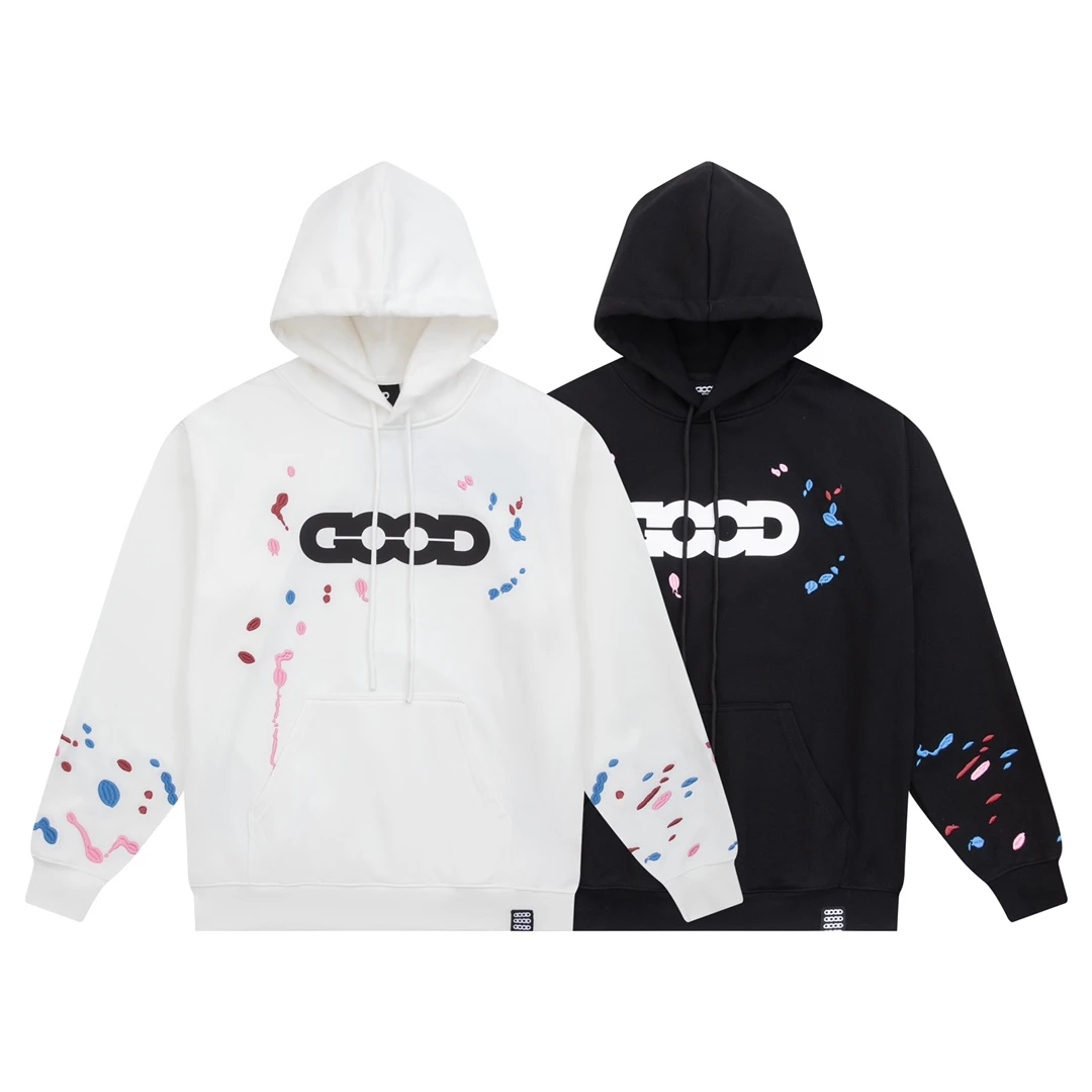 GOODBRAND 2024FW 糖果刺绣泼墨连帽卫衣 男女同款