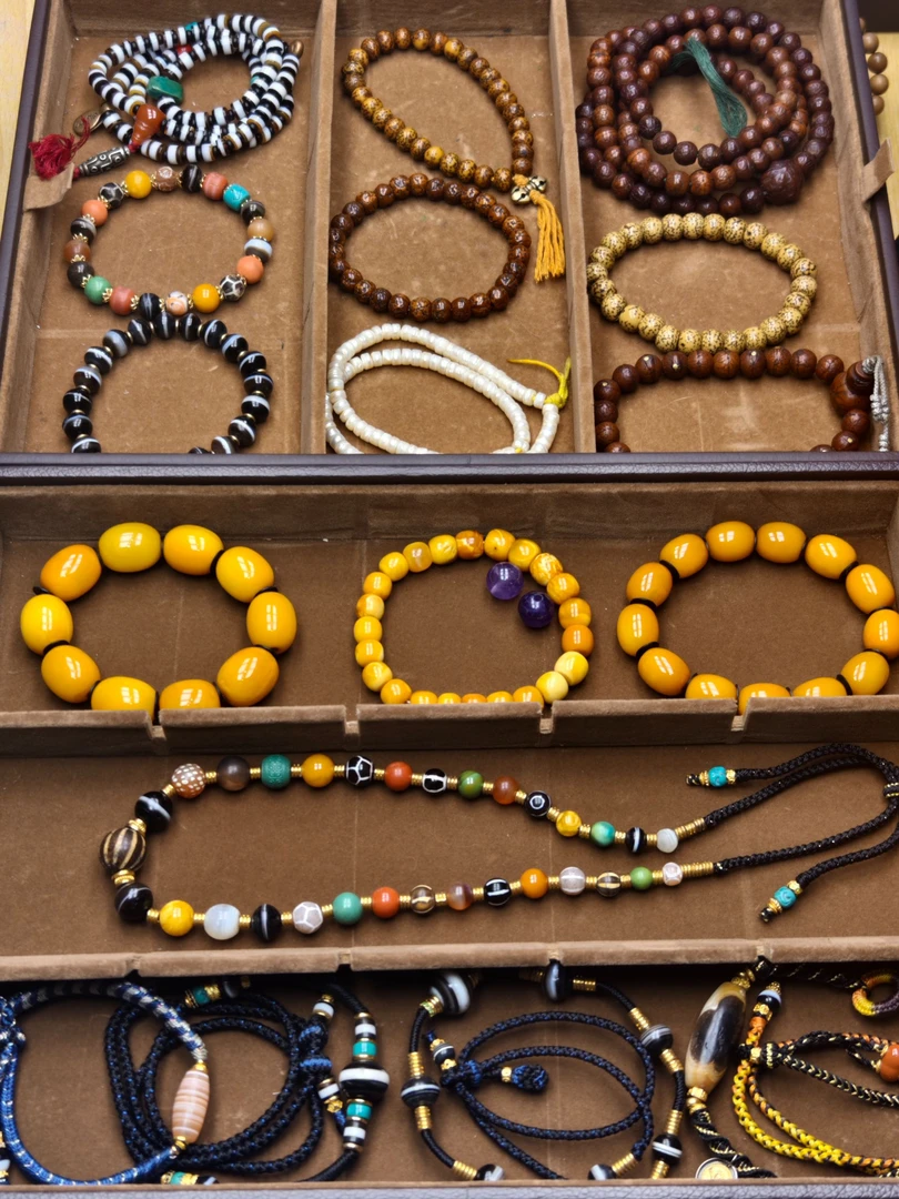 紫金鼠猴头橄榄核玛瑙邦提克珠珍珠时尚饰品 时尚拼色串珠手串编