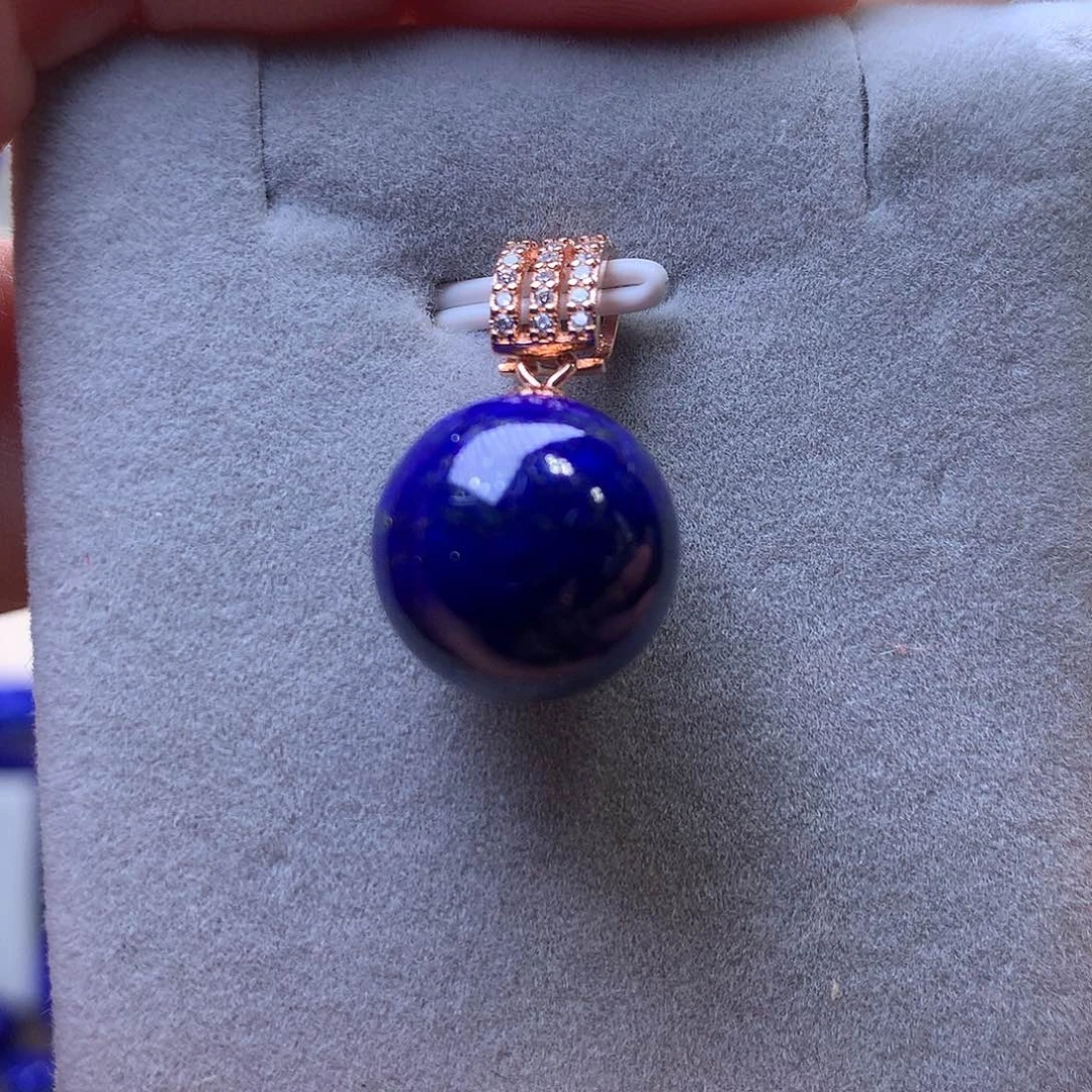 青金石银S925镶嵌吊坠