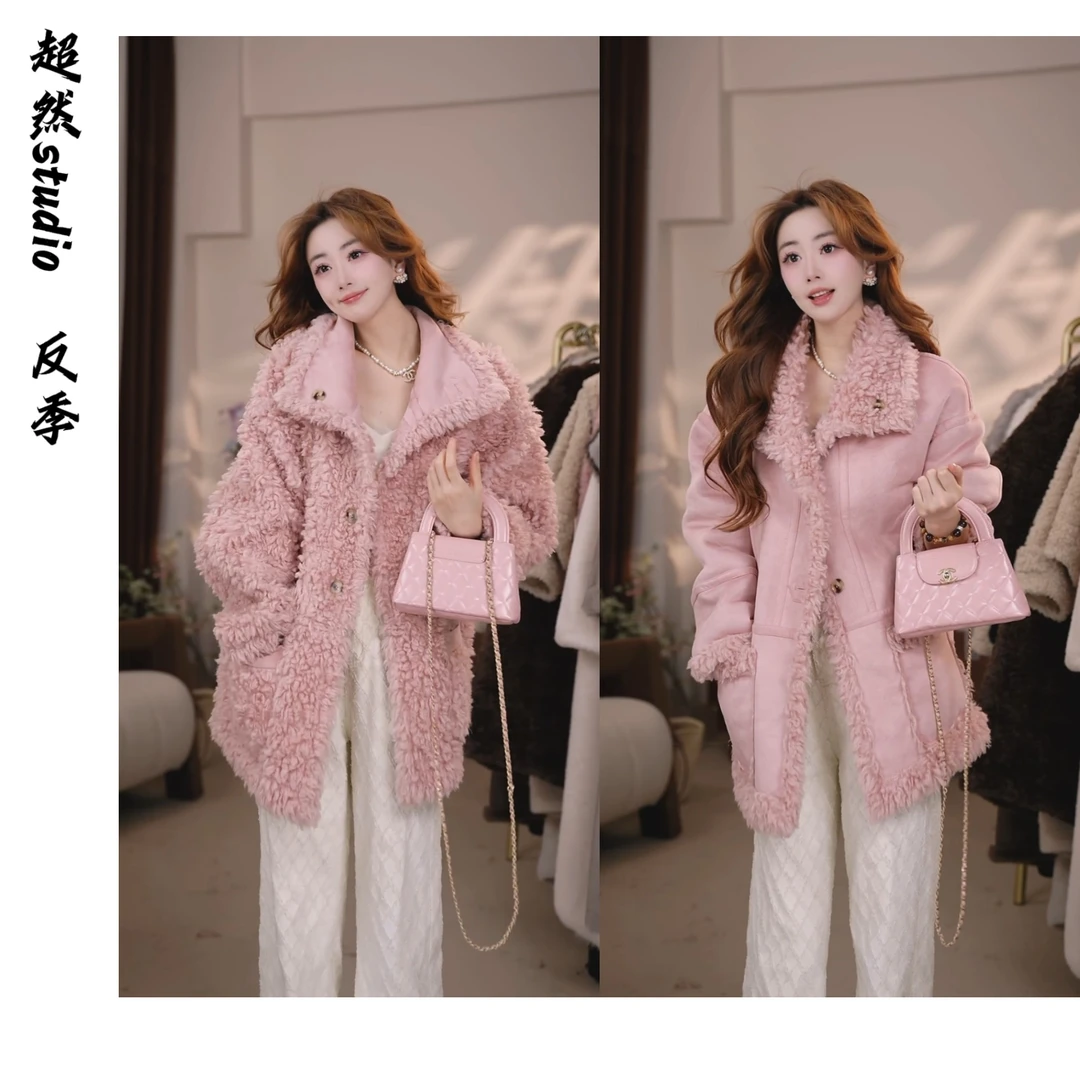 【百分百羊毛】2025年秋冬新款宽松双面加厚大衣0140