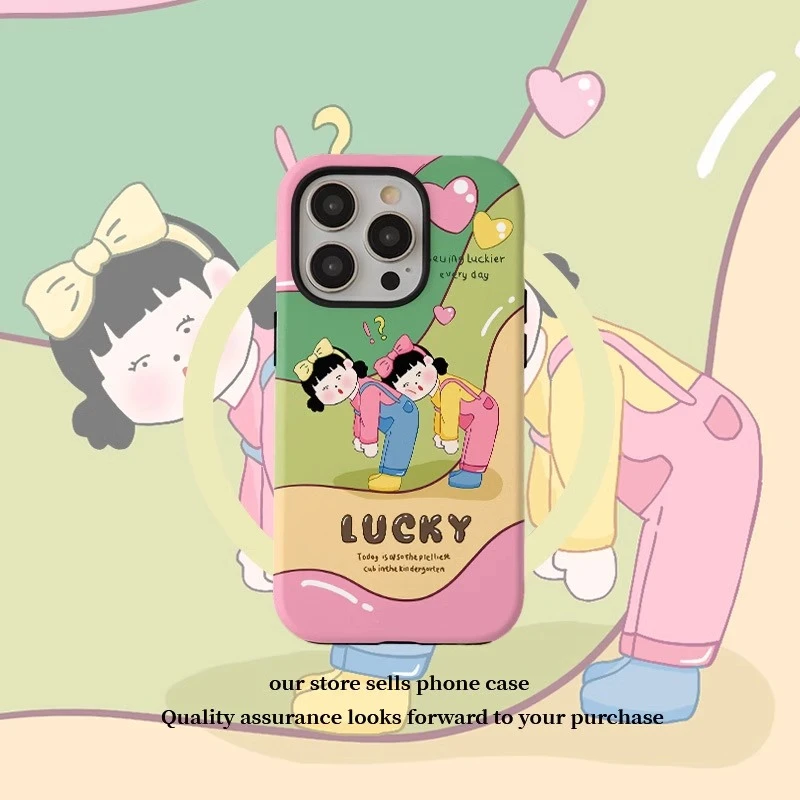 多巴胺幸运女孩适用苹果iPhone17菲林16pro二合一保护壳15软硬14