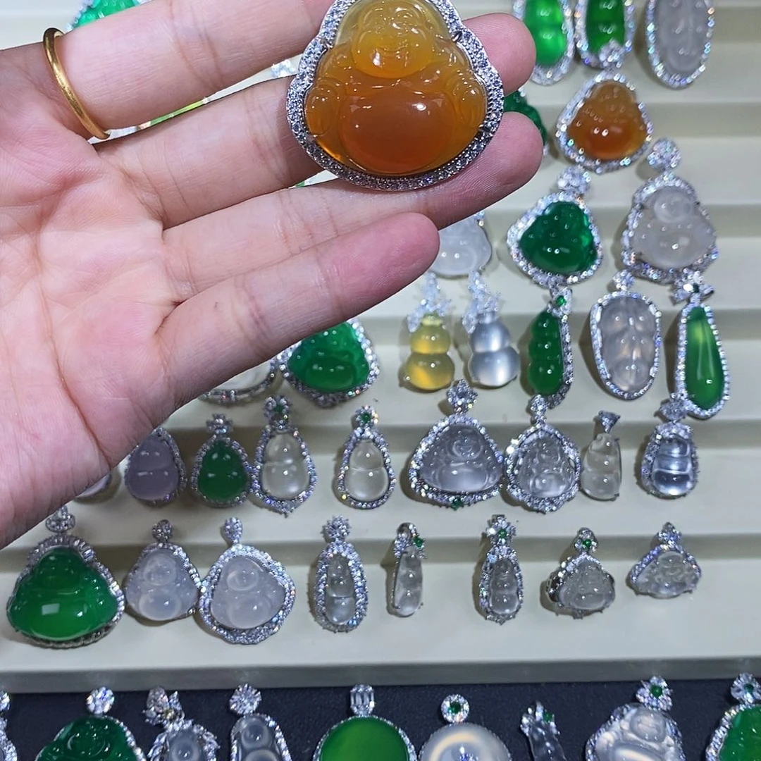 玛瑙/玉髓吊坠合金