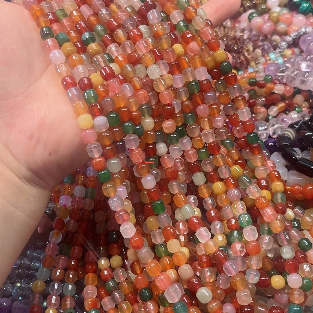 玛瑙/玉髓合金珠宝半成品玛瑙多宝三圈7mm