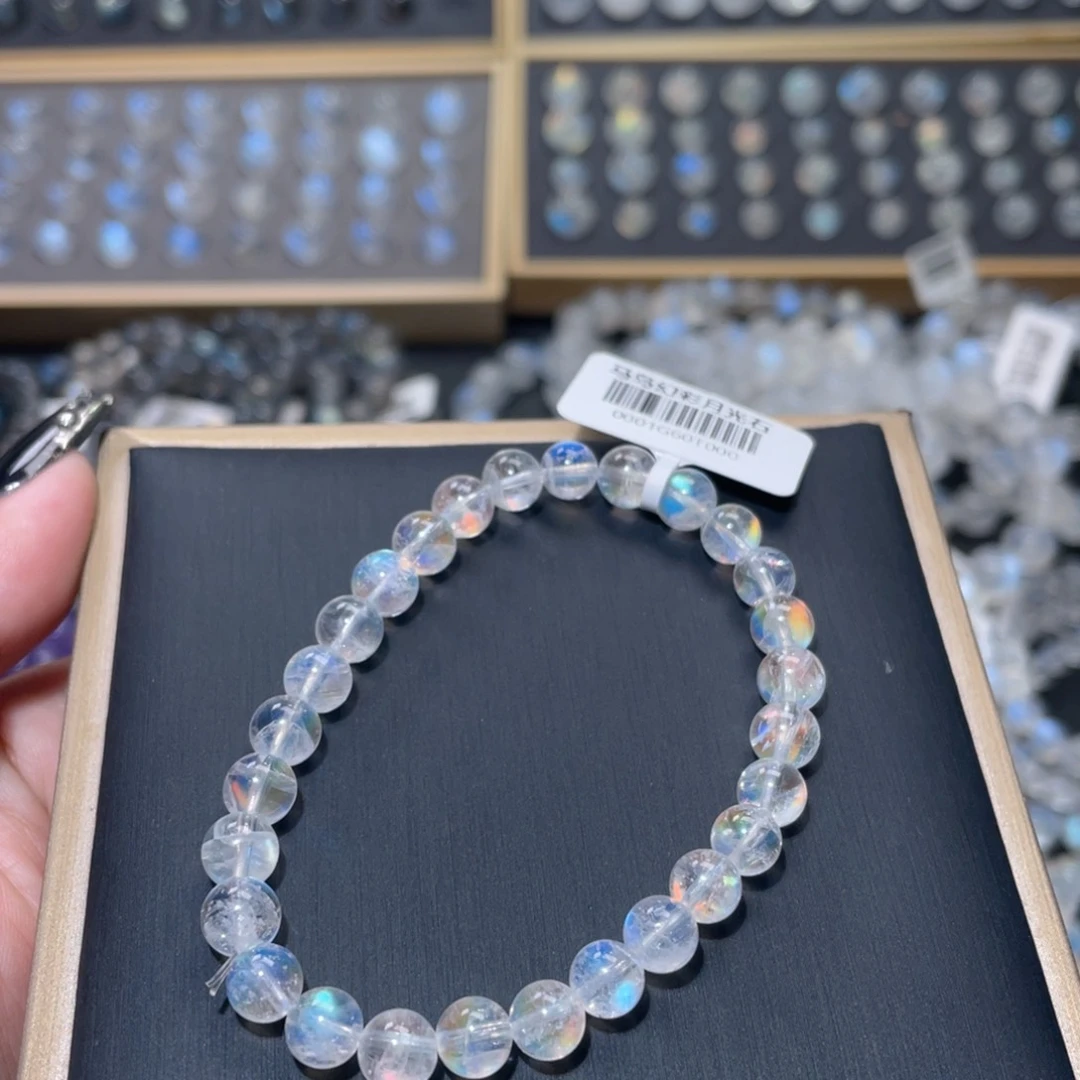 手链未镶嵌长石马岛幻彩月光石手链6.5mm