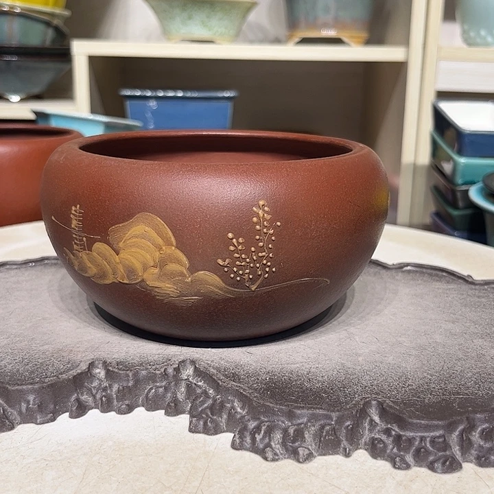 紫砂花盆瑕疵9.5-14。。