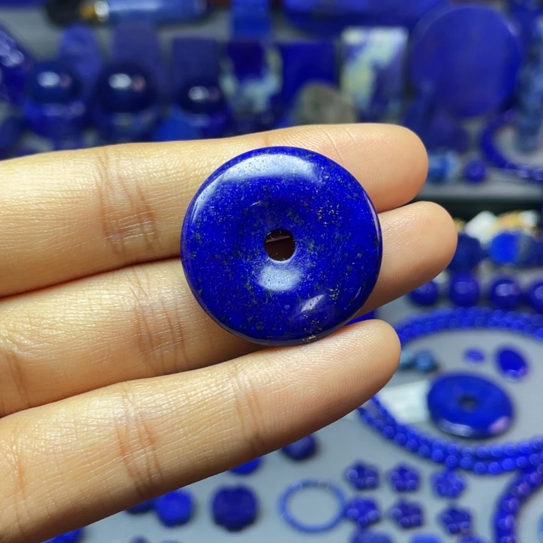 青金石未镶嵌27mm平安扣吊坠