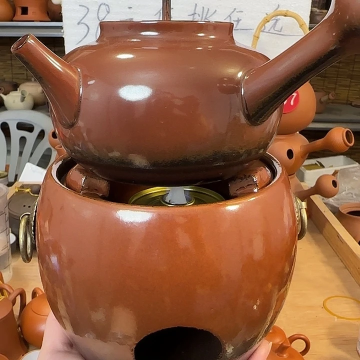 朱泥窑变炉子➕窑变宫灯600毫升左右一套