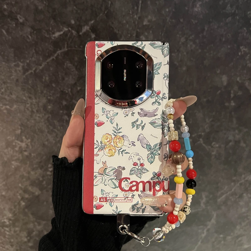 创意油画花朵兔子适用华为mateX7典藏版折叠屏手机壳matex6中轴保