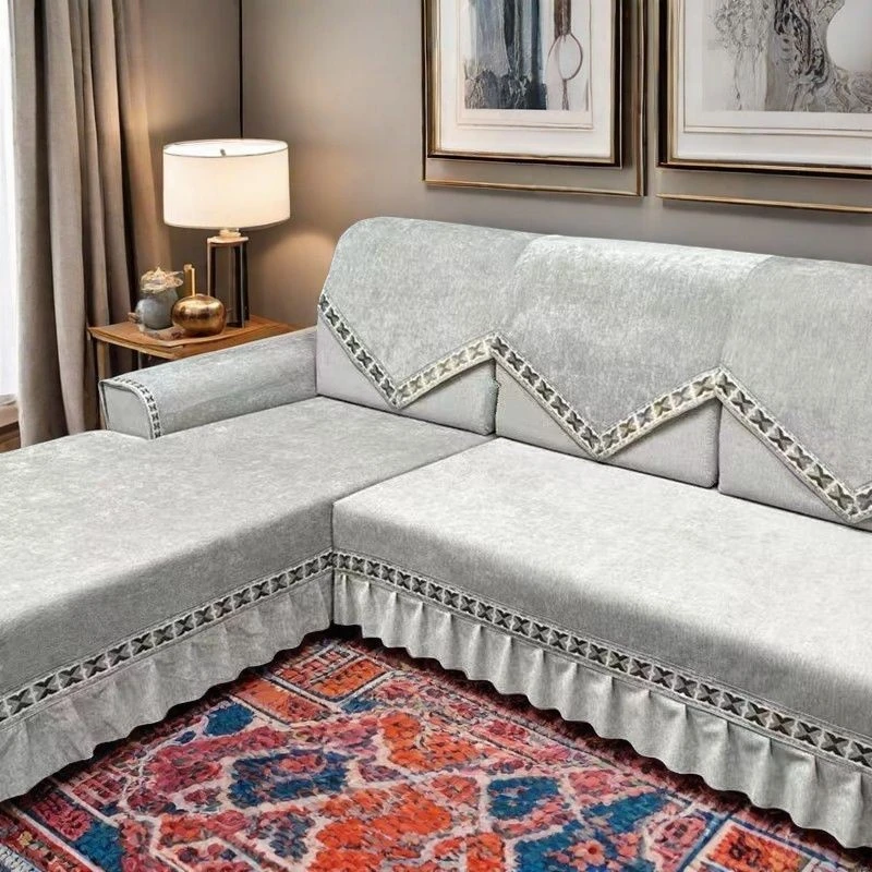 【雪尼尔-全套】四季款高精密四季通用防滑沙发坐垫靠背巾组合