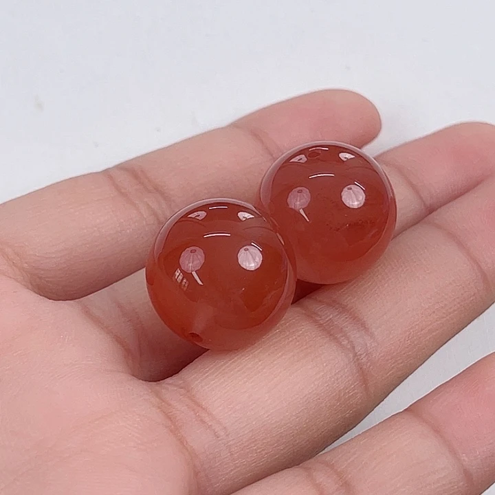 南红玛瑙未镶嵌河湾冰红单珠17mm（多样式发其一）
