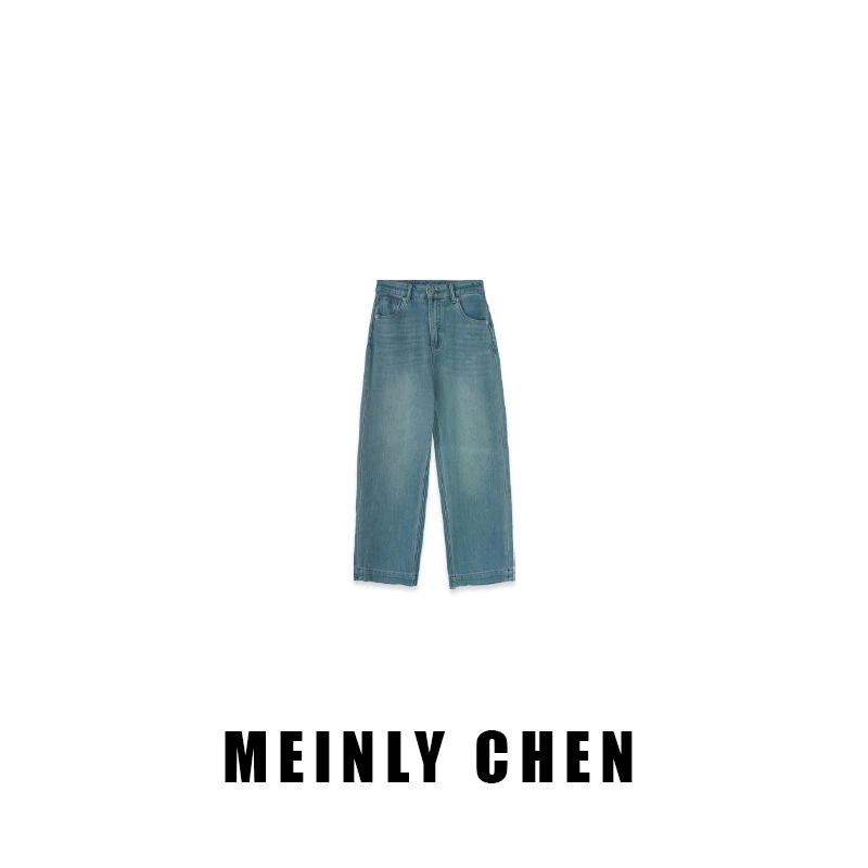 【MEINLY  CHEN】高端设计师款时尚水洗百搭休闲牛仔裤2515