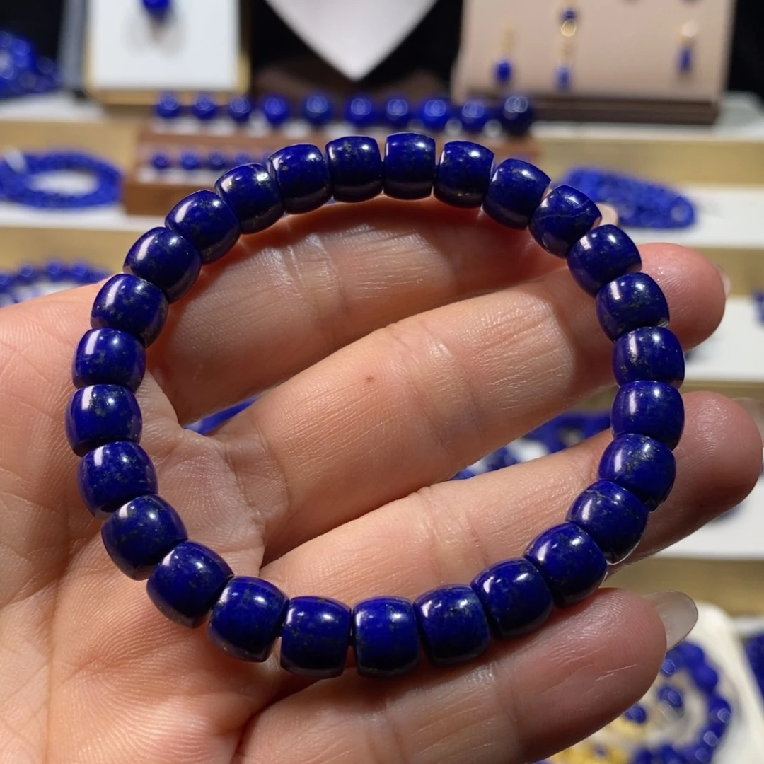 青金石未镶嵌手串8m直切