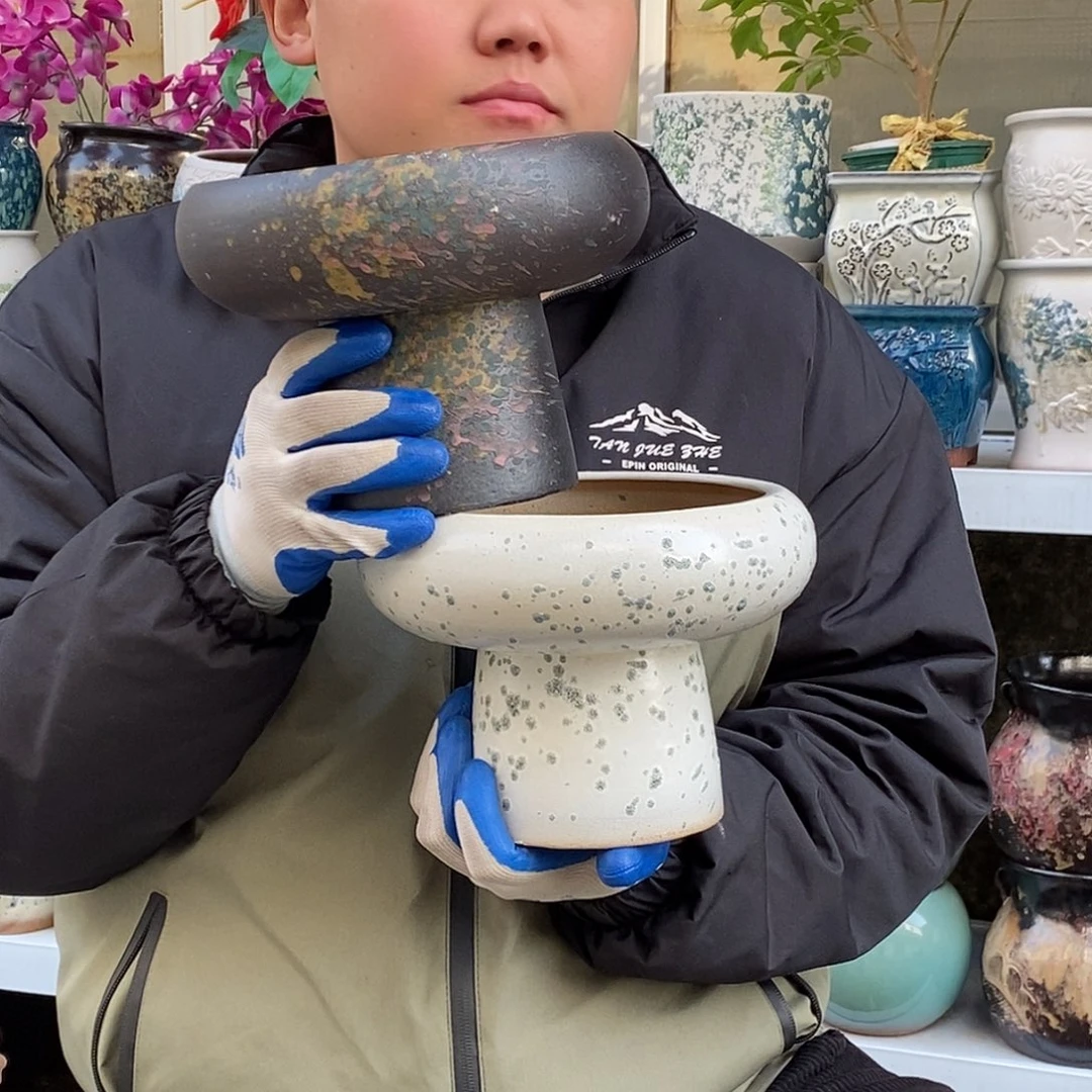 紫砂花盆口18高16福利