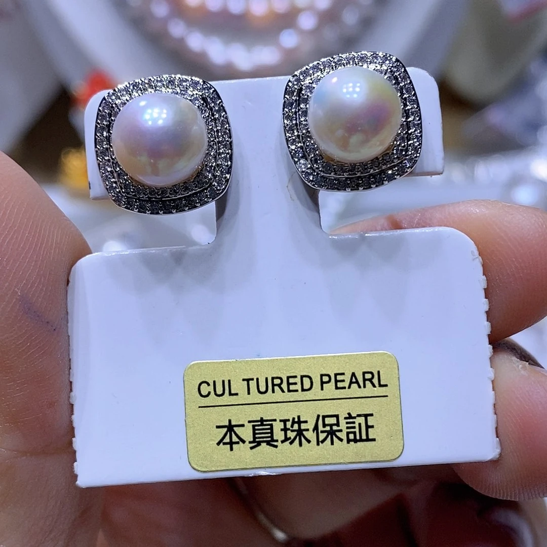 未镶嵌淡水珍珠耳钉
