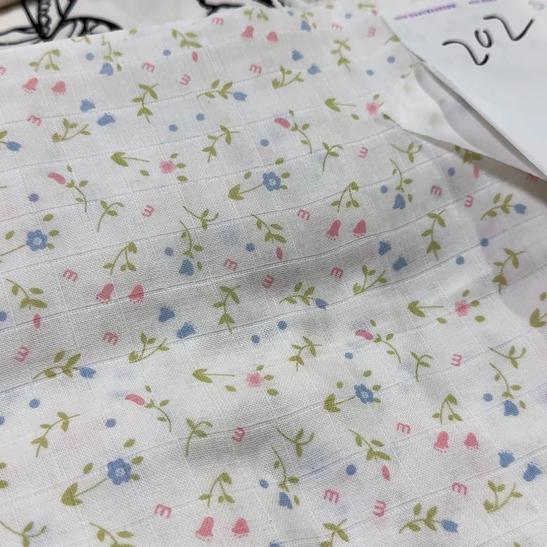 棉202号小碎花竹纤维纱布两米