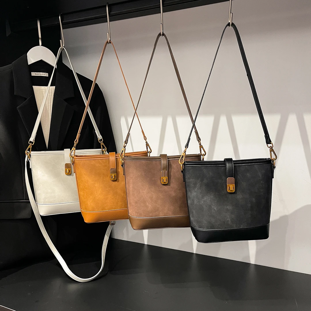 【中号水桶包】复古质感水桶包包女2025秋潮时尚百搭斜挎包单肩包新