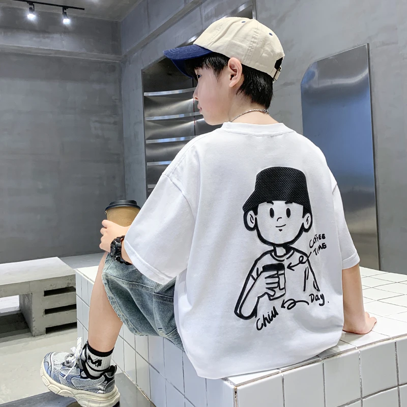 男童短袖T恤夏季童装2025新款儿童夏款半袖男孩中大童青少年体恤t