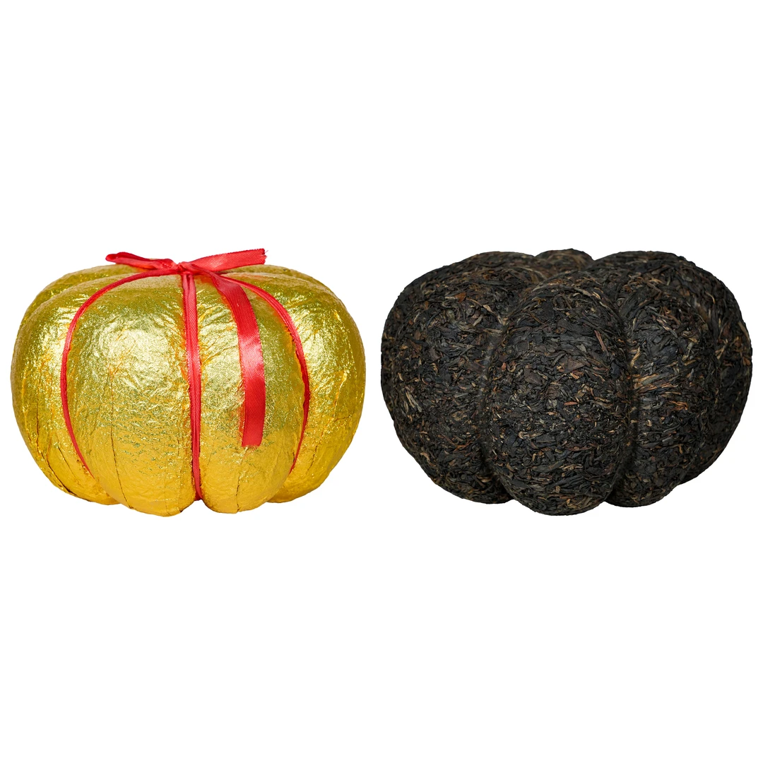 2008年原料博物馆馆藏龙团金瓜曼松贡茶普洱生茶1999g