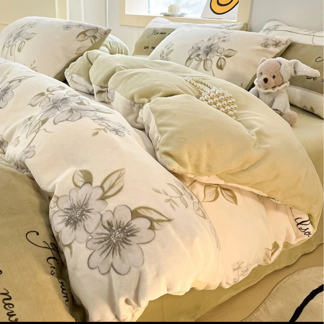 【枝叶-花】订单尾货高支高密水洗斜纹棉四件套