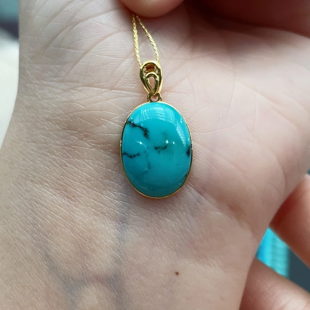 绿松石颈饰18K金镶嵌