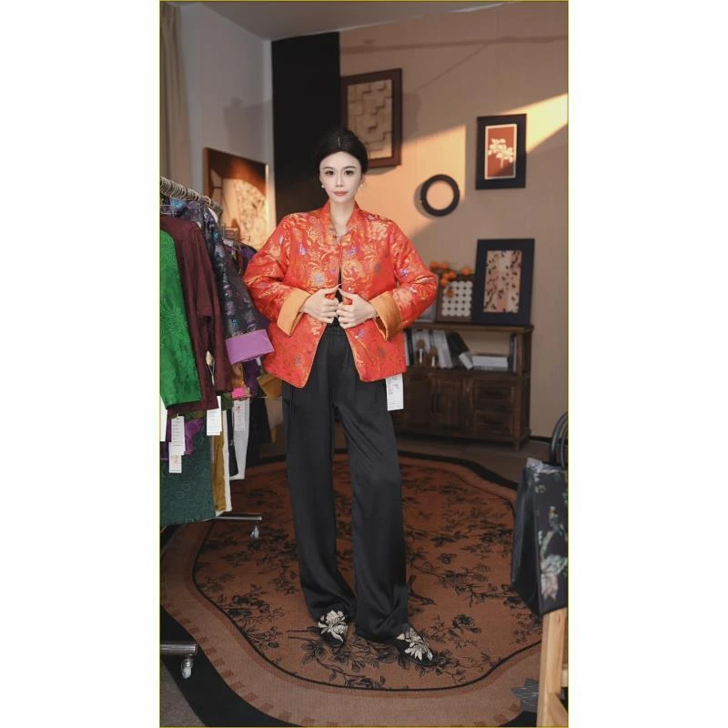 宽松型厚款新中式棉服长袖外套8978