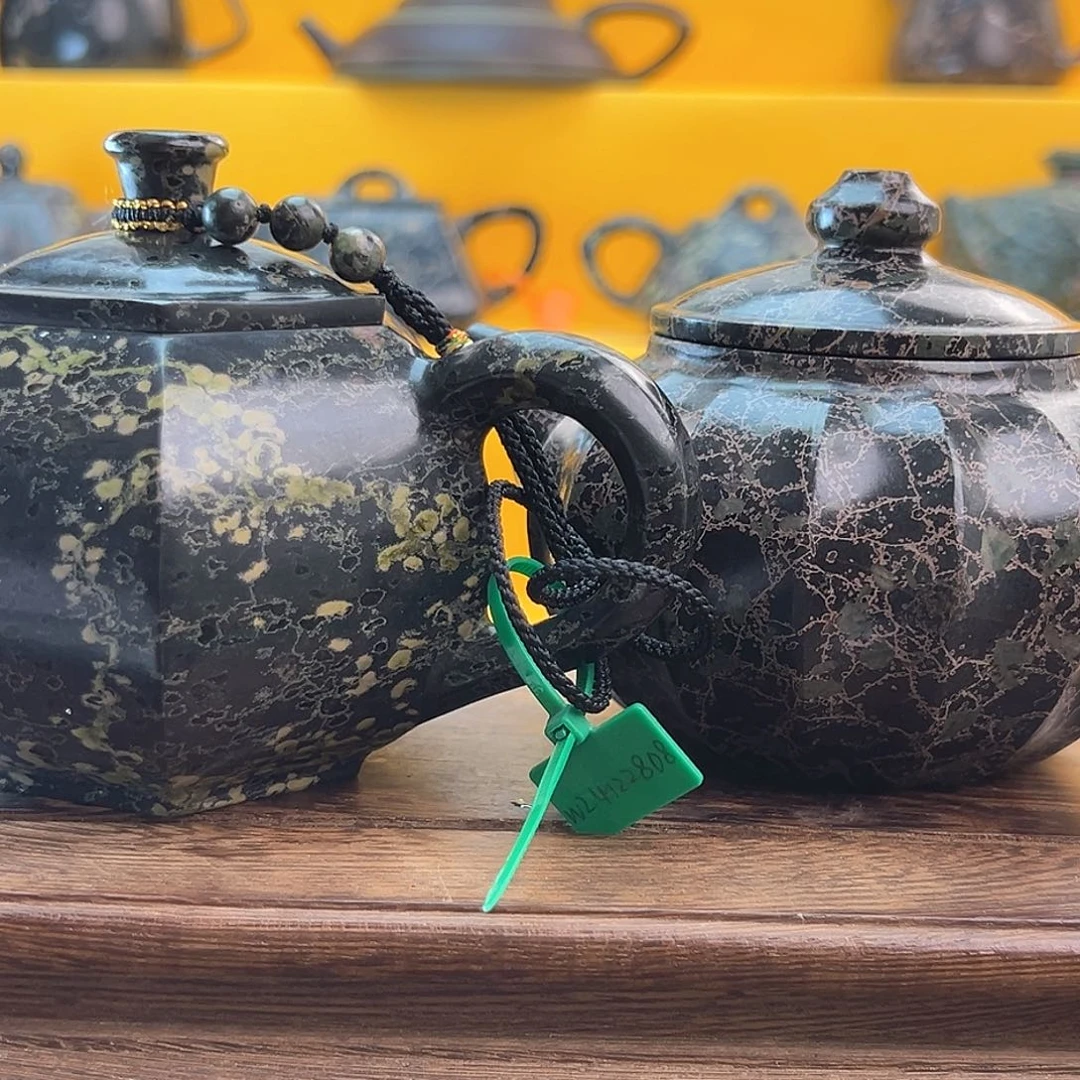 J**F遇壶堂安山玉六方壶欢喜壶