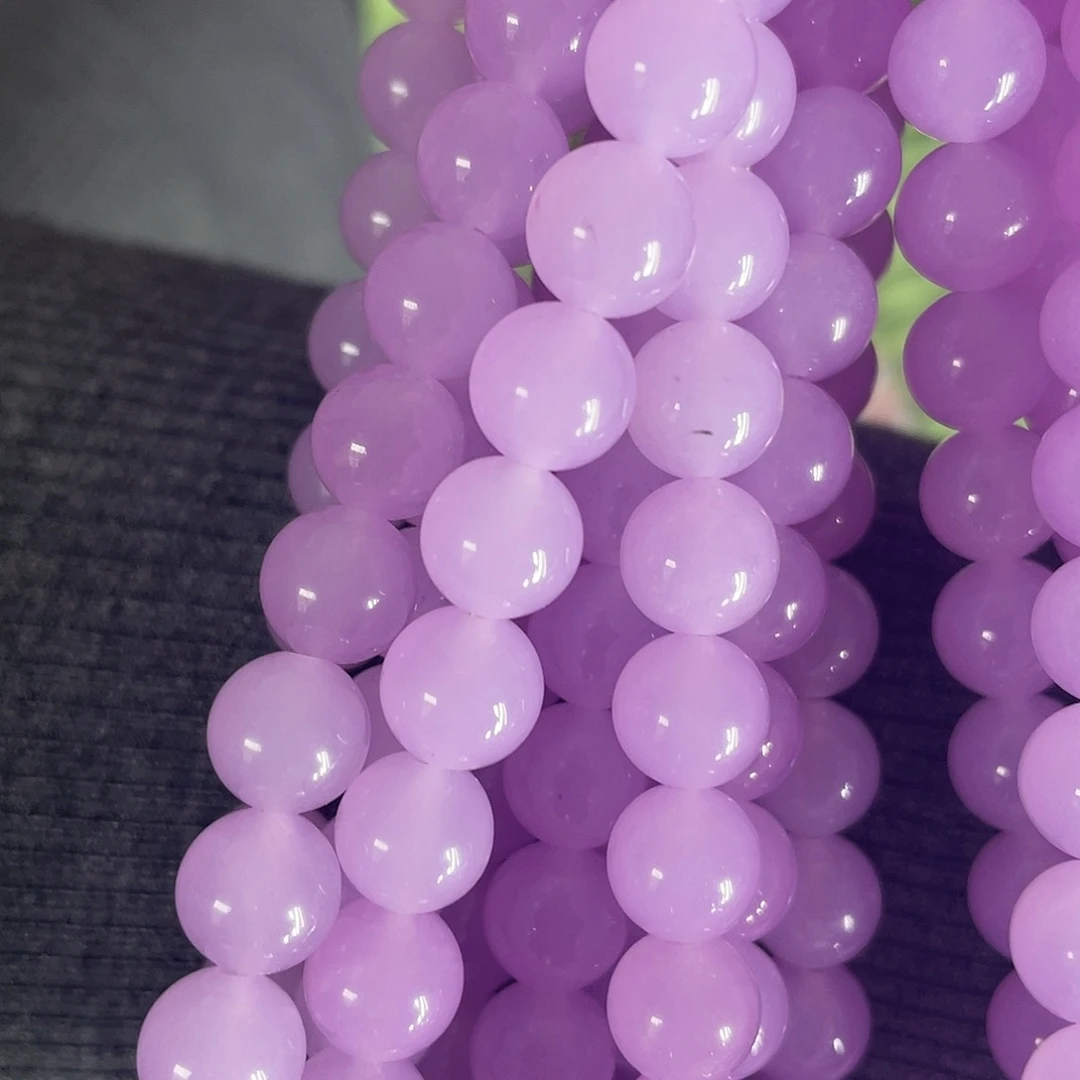 玛瑙/玉髓珠宝半成品未镶嵌紫玉髓8mm三单飞