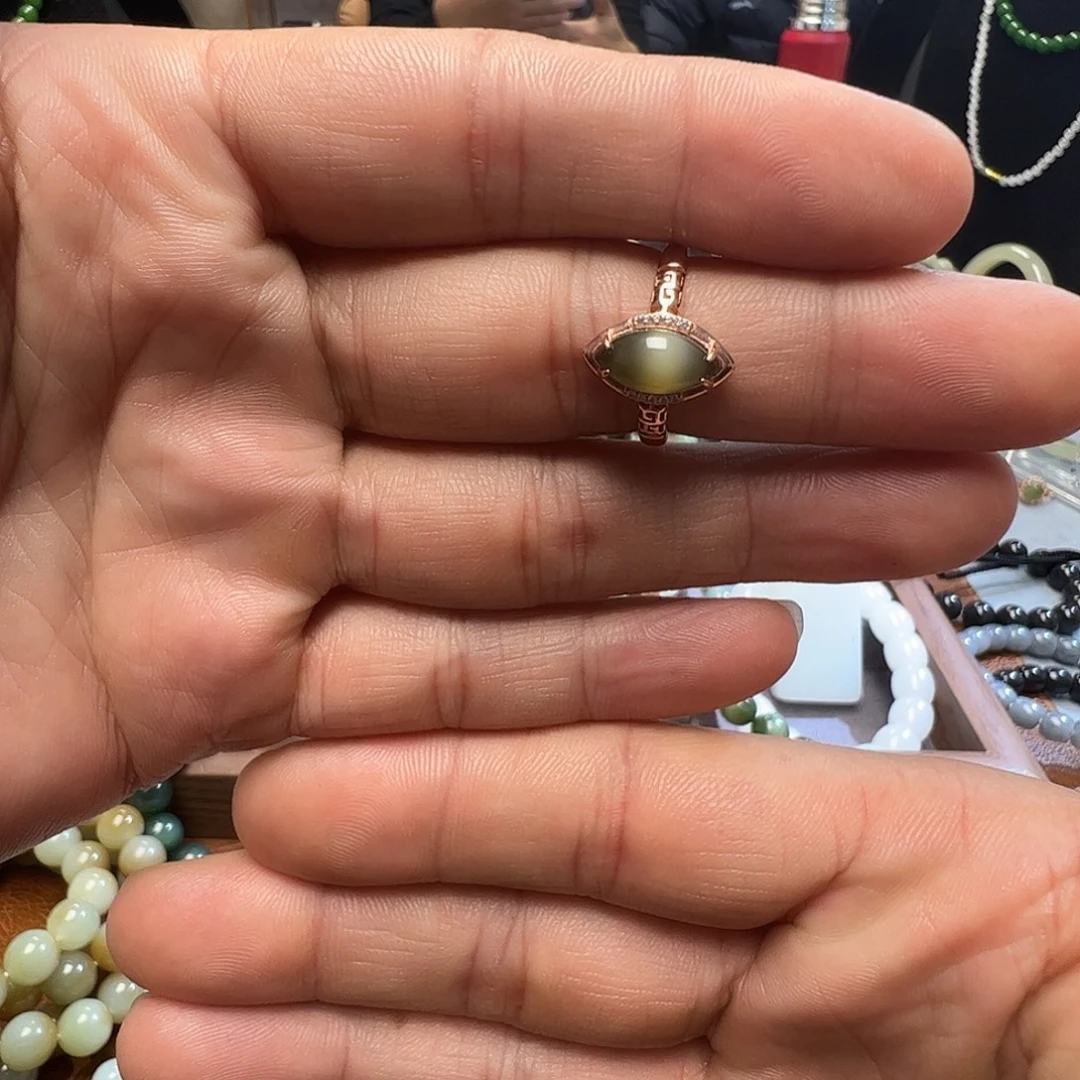 马***1和田玉（碧玉）未镶嵌戒指