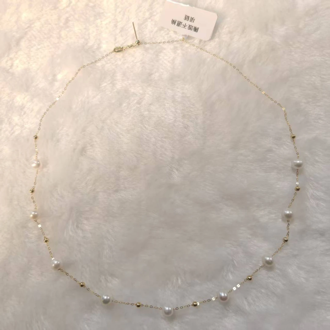 【婕妤甄选】珠宝淡水珍珠项链满天星5-6mmS925银珍珠