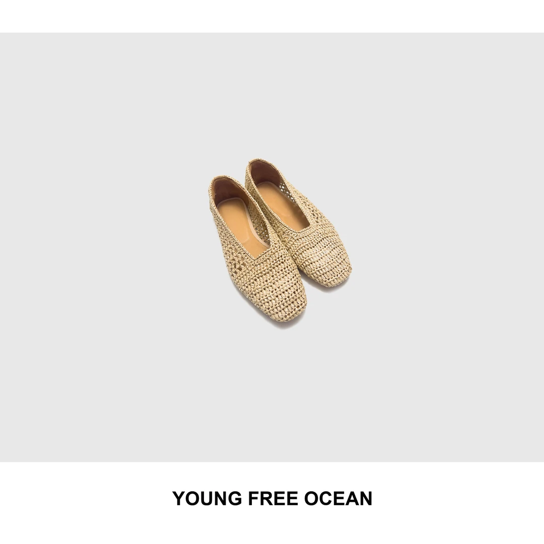 YOUNG FREE OCEAN2025夏款 草编奶奶鞋90101
