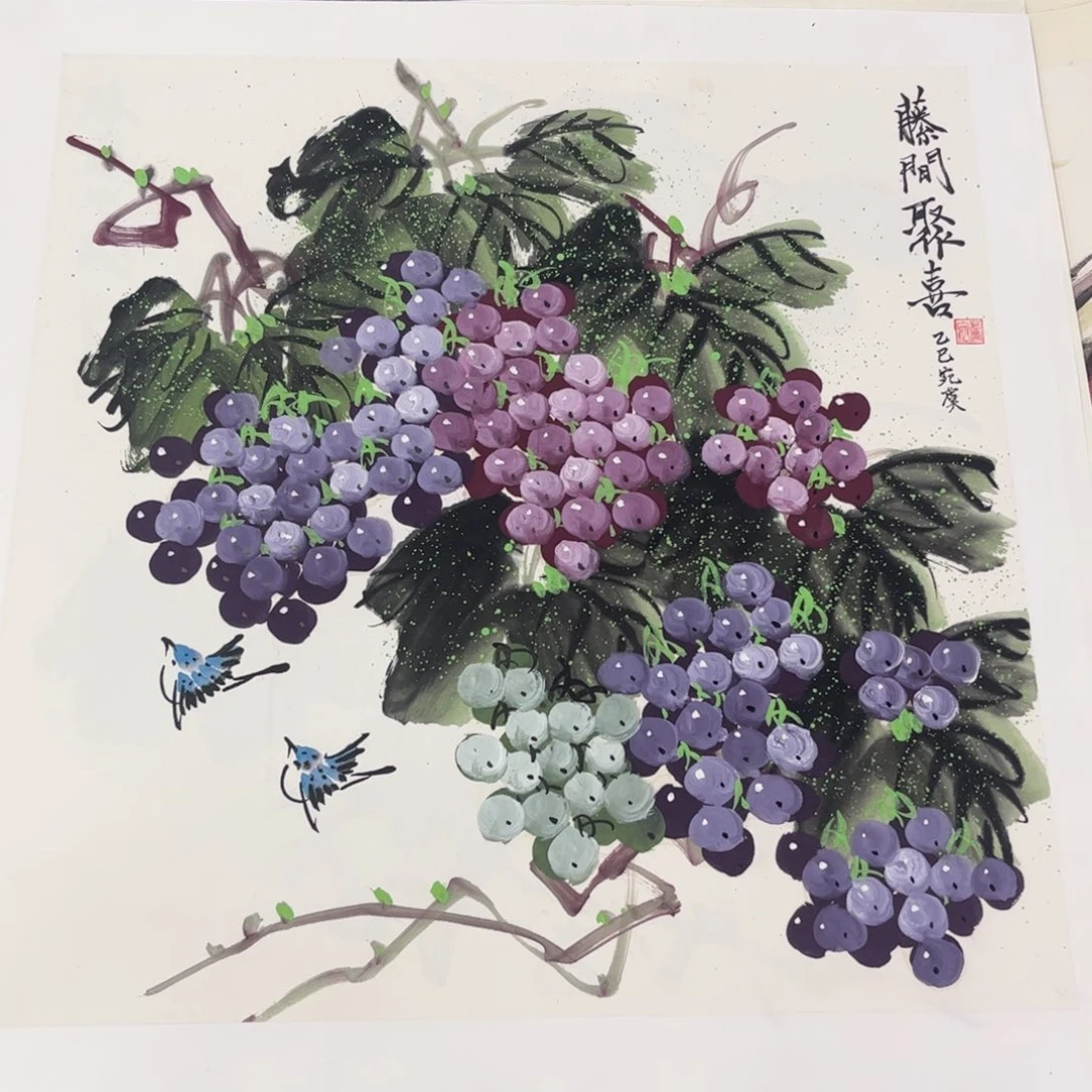 国画四尺斗方花鸟s