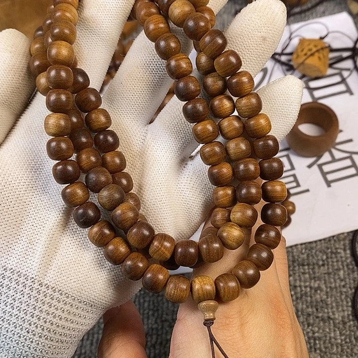 檀香木手串/手链老山檀香黑肉虎纹药香8/9/108老型珠沉水
