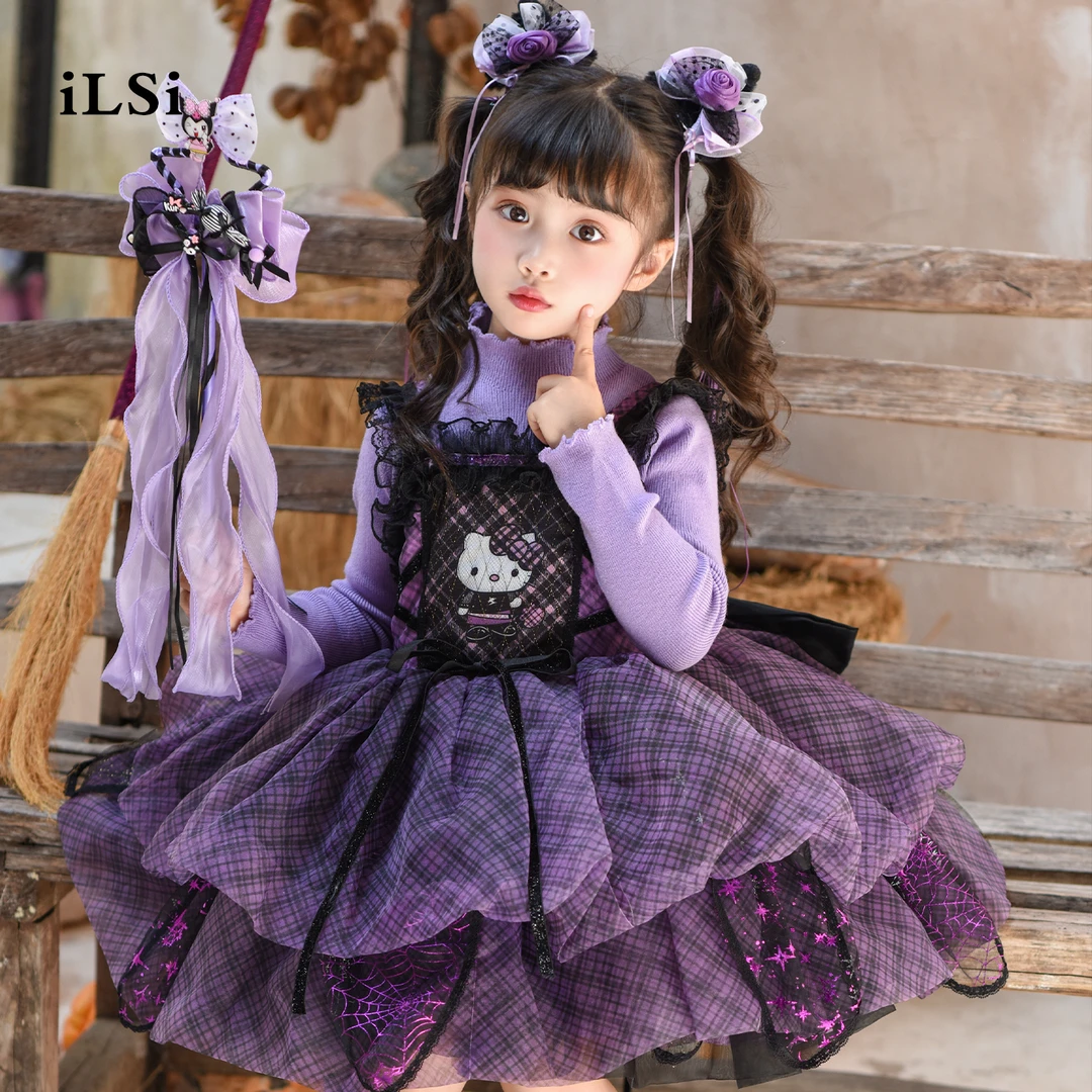 女童库洛米公主裙秋季2025新款儿童万圣节cos服装女孩生日套装裙