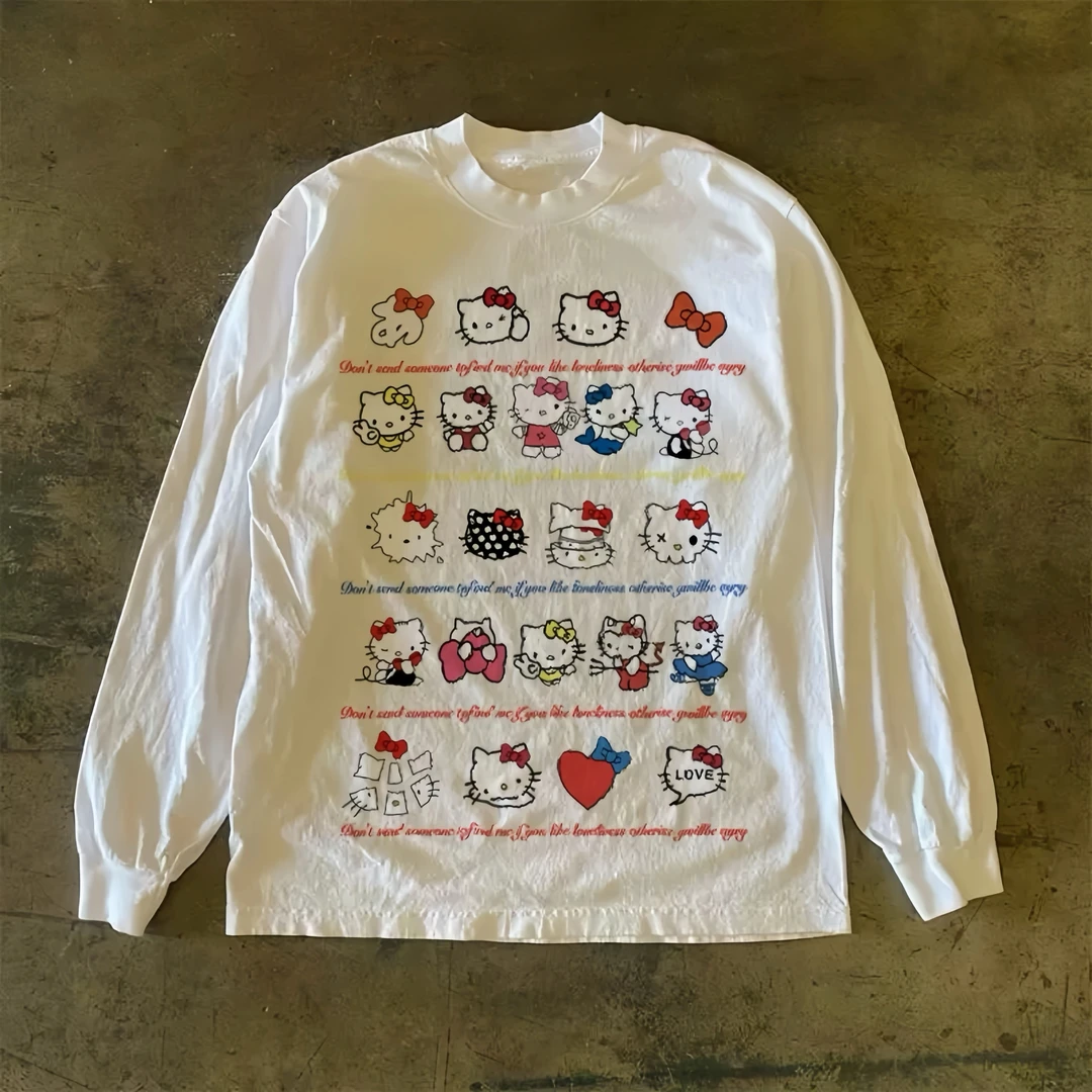 Hello Kitty长袖印花T恤