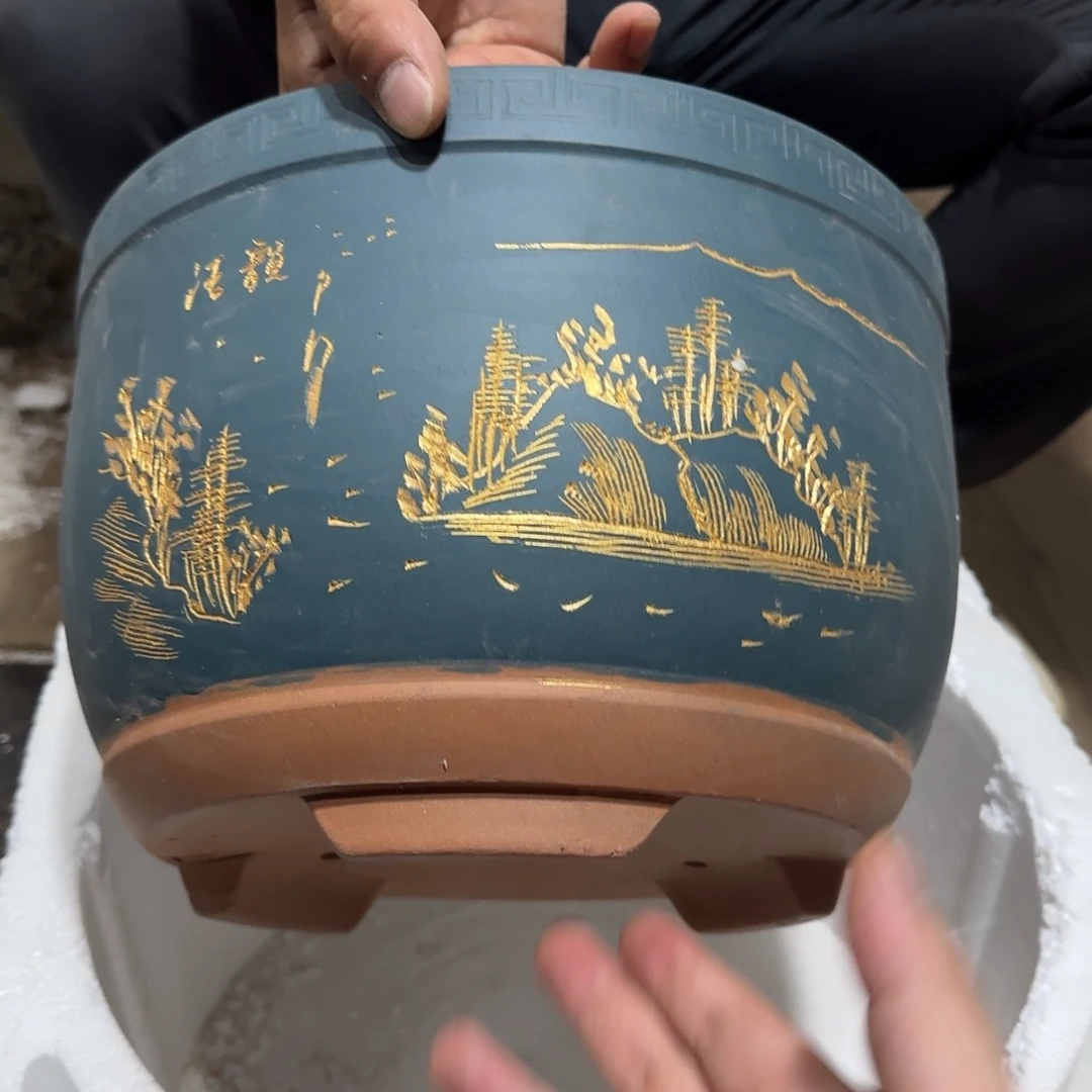 紫砂花盆口径25厘米