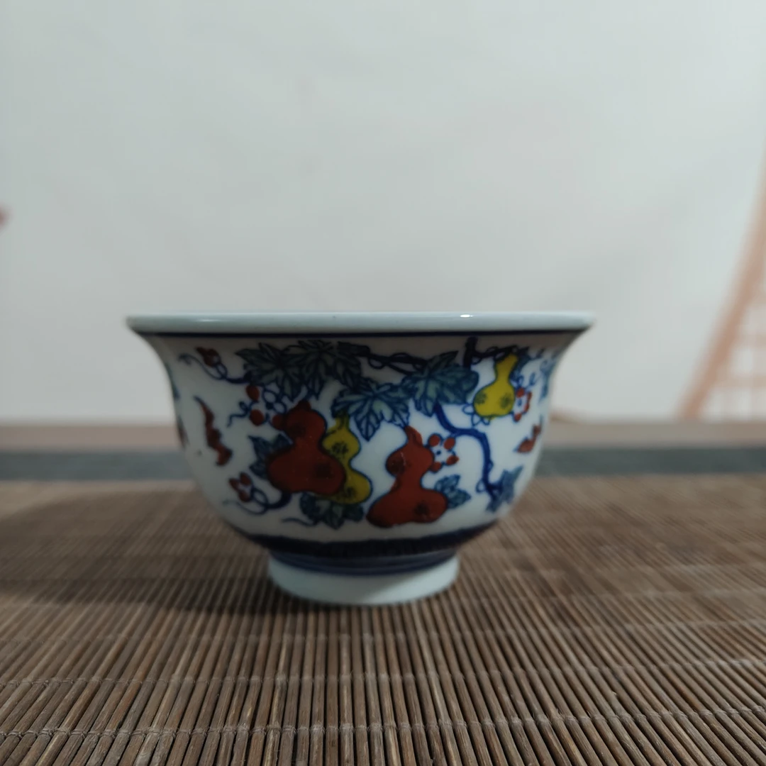 景德镇陶瓷紫稀土葫芦压手杯主人杯柴窑手绘家用品茗杯茶杯茶具