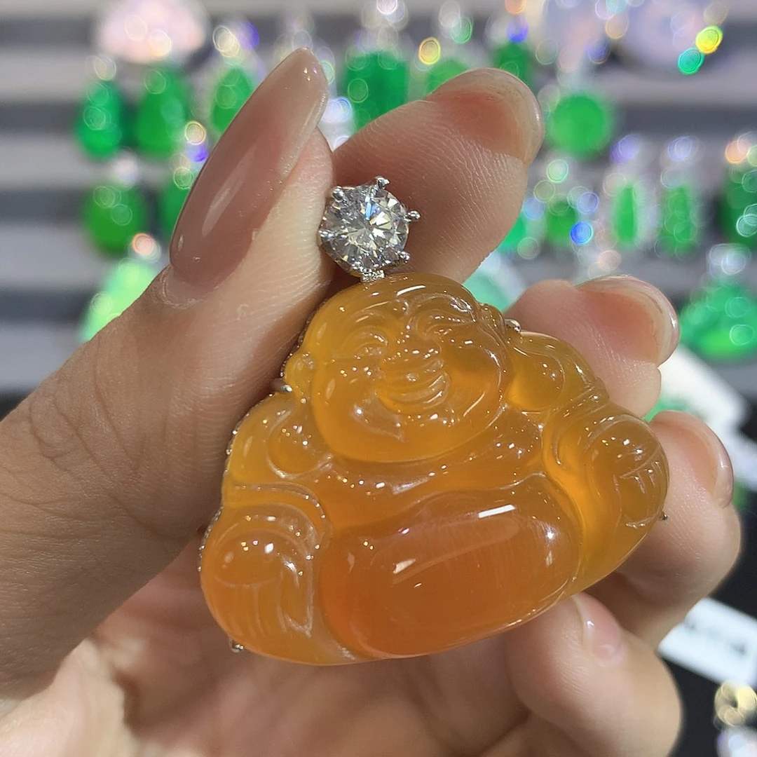 D***美玛瑙/玉髓银S925镶嵌颈饰