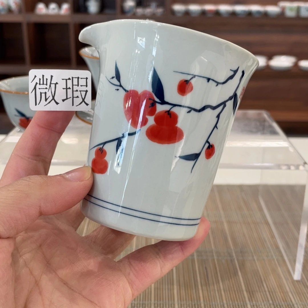 釉下手绘茶具微瑕