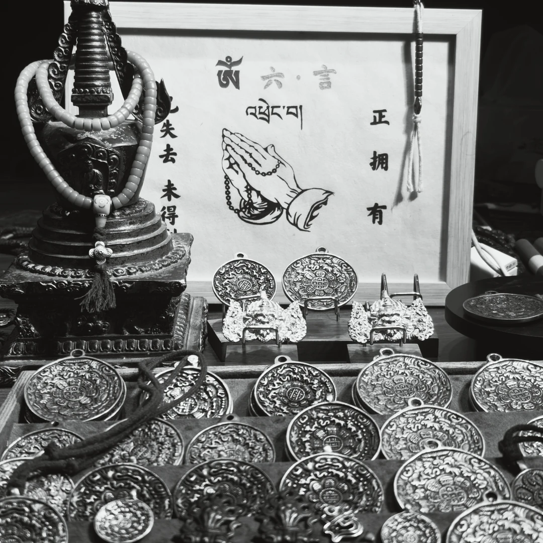 爷爷亲手制作老料霸王熊九宫八卦牌手工标准熊饰品直径5.5cm克33