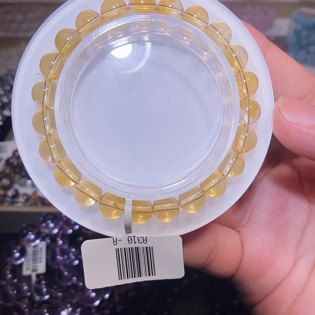 手链水晶未镶嵌巴西黄水晶净净体8mm