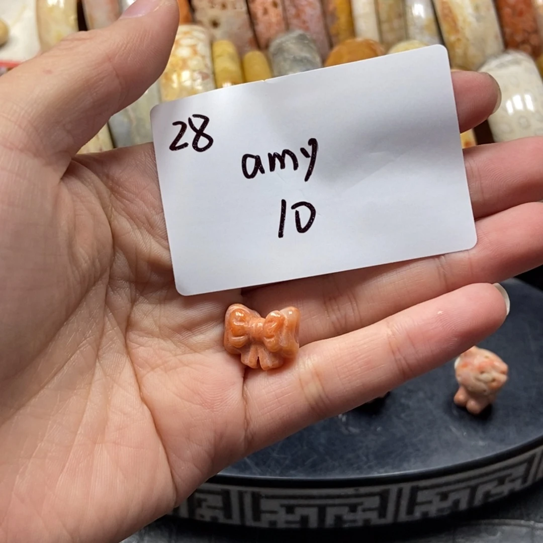 a***y硅化珊瑚（珊瑚玉）未镶嵌珠宝半成品28