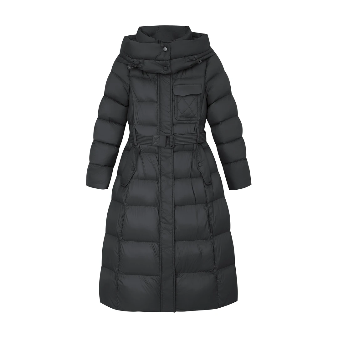 欧倪蜜 OUNIMI冬季新款时尚休闲收腰加厚女士长款羽绒服24Y120