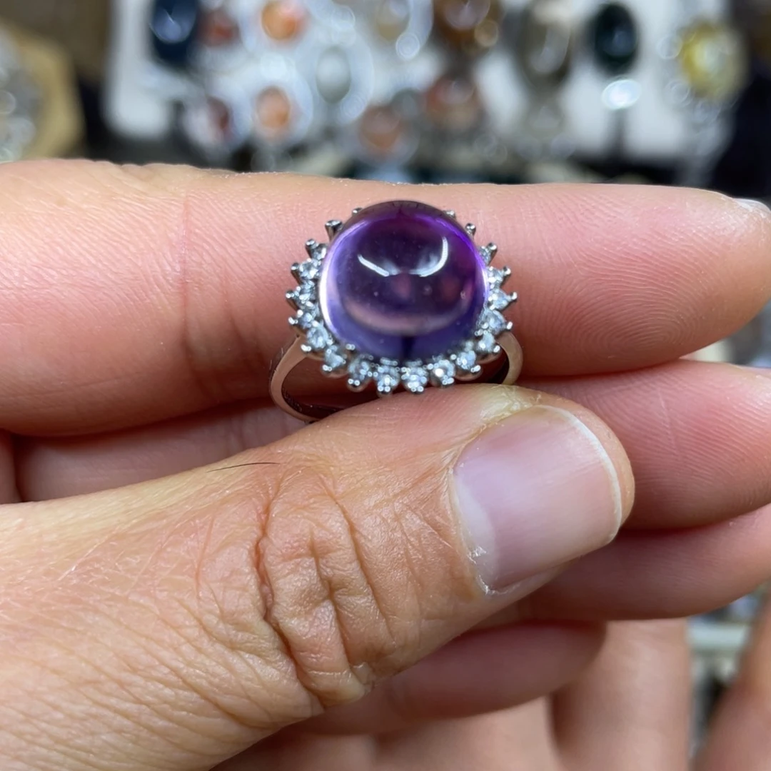 【闪购商品】银S925镶嵌珠宝半成品水晶戒指