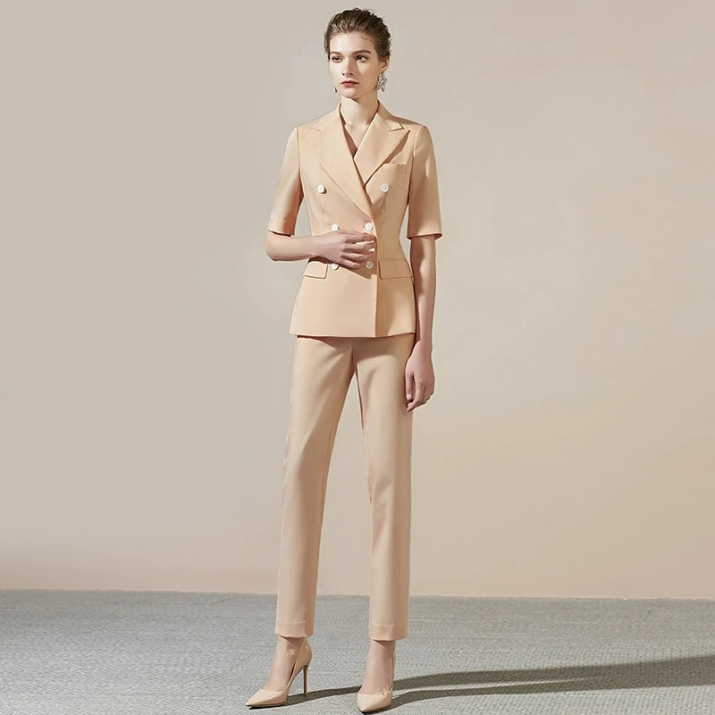 212011C1西装外套女薄款夏女总裁职业装短袖ol白领西服正装套装S